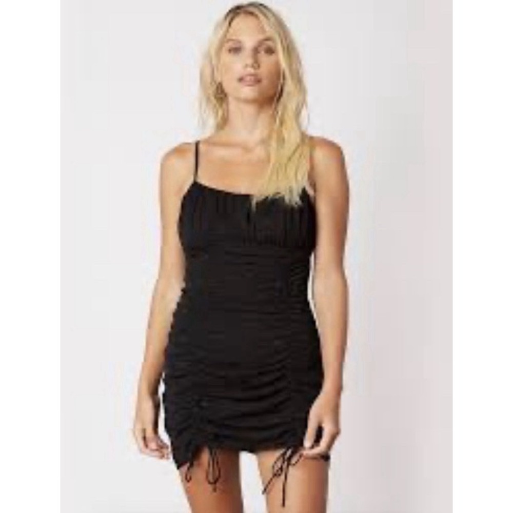 Cotton Candy LA Mini Womens Small Scoop Neck Ruched Bodycon Dress Sz Small